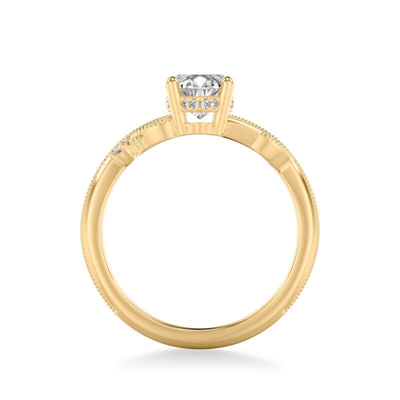 Natural Diamond 1/8ctw. Floral Pattern Engagement Ring Setting in 14k Yellow Gold image number null